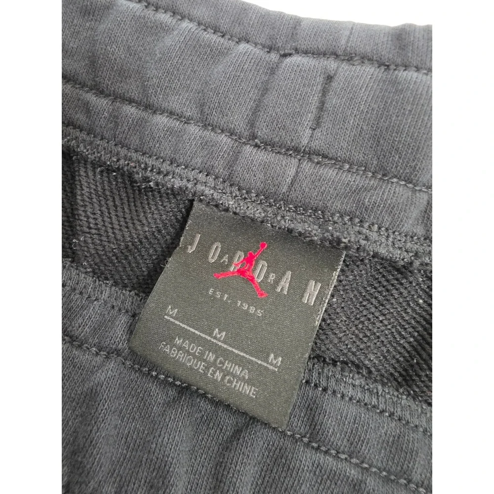 Jordan Mens Jumpman Air Fleece Shorts Black Graphic Logo Size M